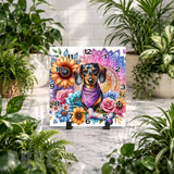 Floral Dachshund Clock Mockup