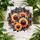 Sunflower Mandala 2 Clock Sublimation Wrap