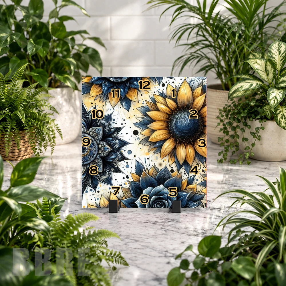 Floral Clock 5 Clock Mockup