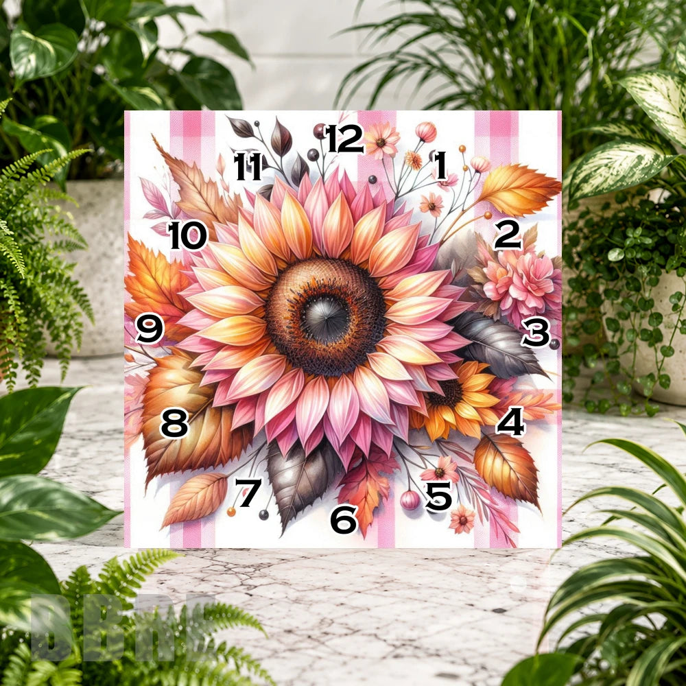Sunflower Elegance Clock Sublimation Wrap
