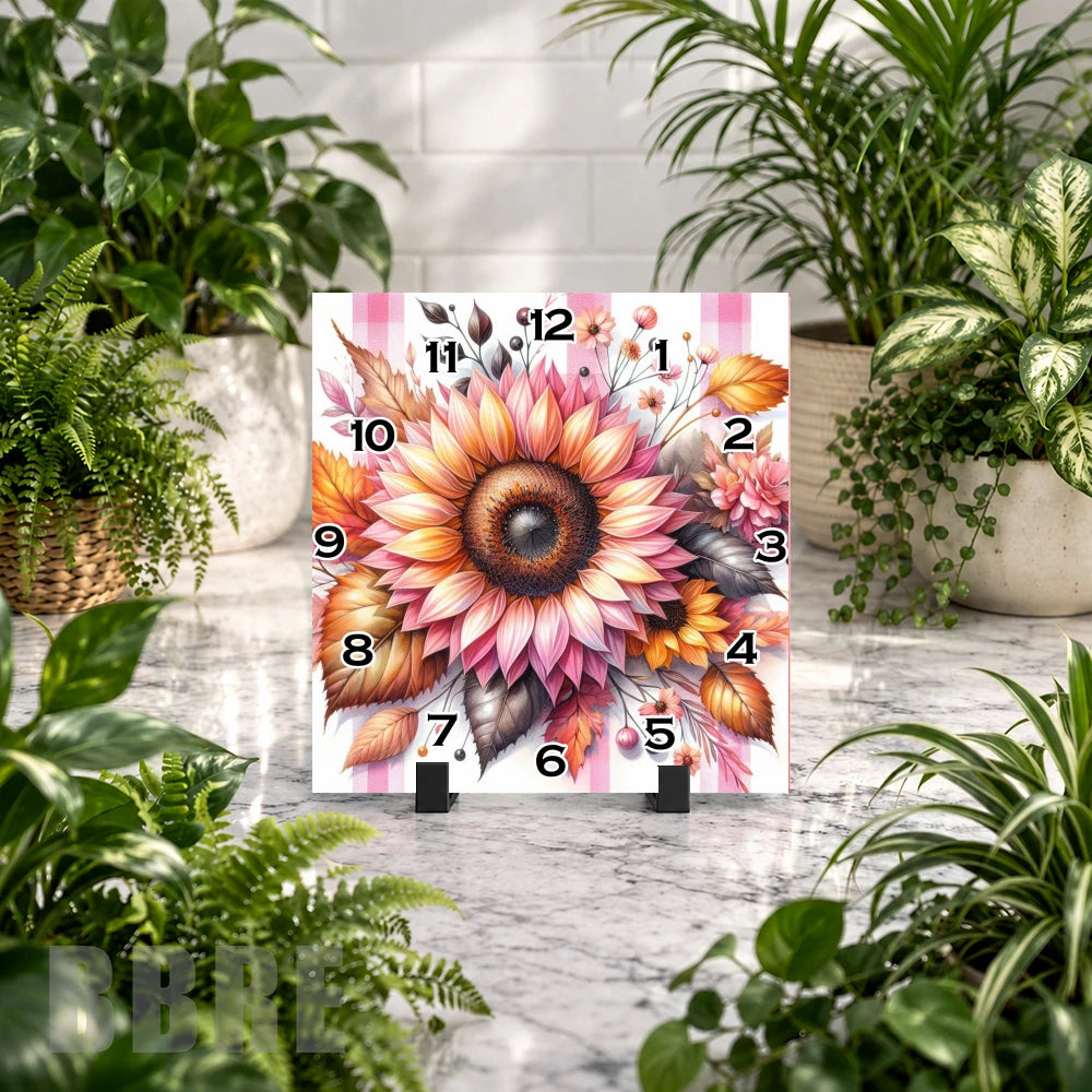 Sunflower Elegance Clock Mockup