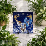 Blue Bow Deer Clock Mockup