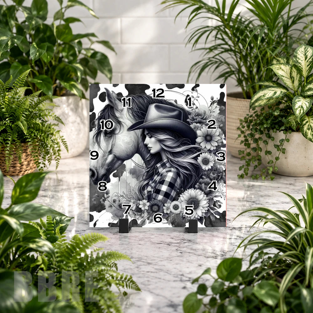 Cowgirl Clock 5 Clock Mockup