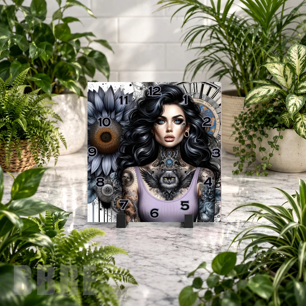 Floral Clock 16 Clock Mockup