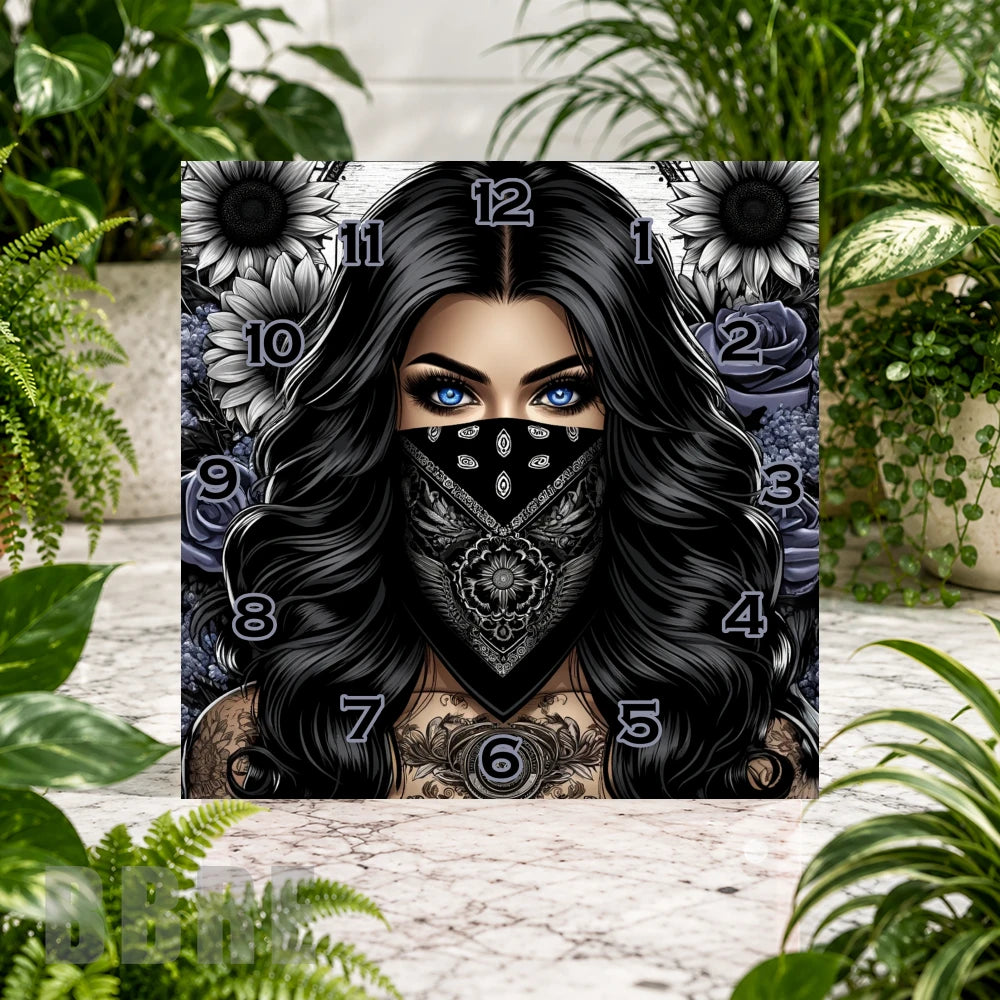 Masked Beauty Clock Sublimation Wrap
