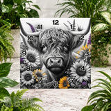 Highland Cow Clock Sublimation Wrap