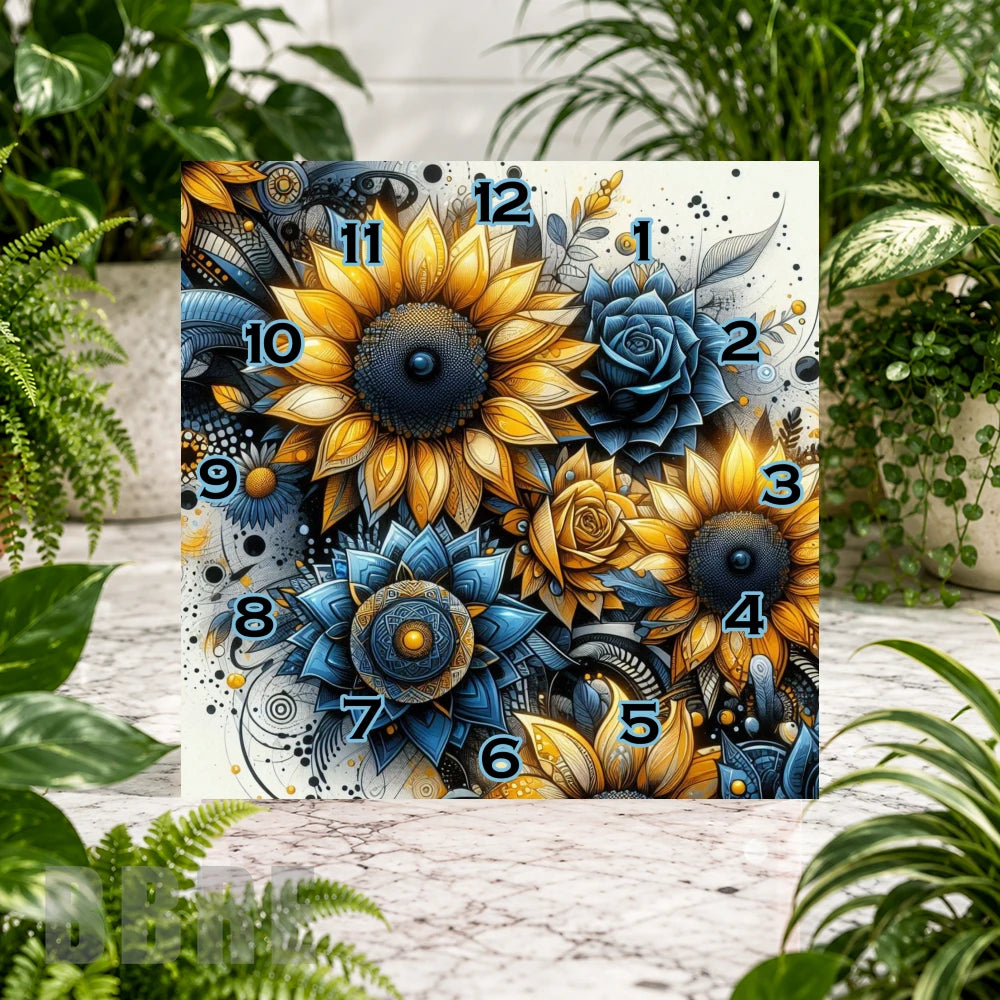 Floral Clock 6 Clock Sublimation Wrap