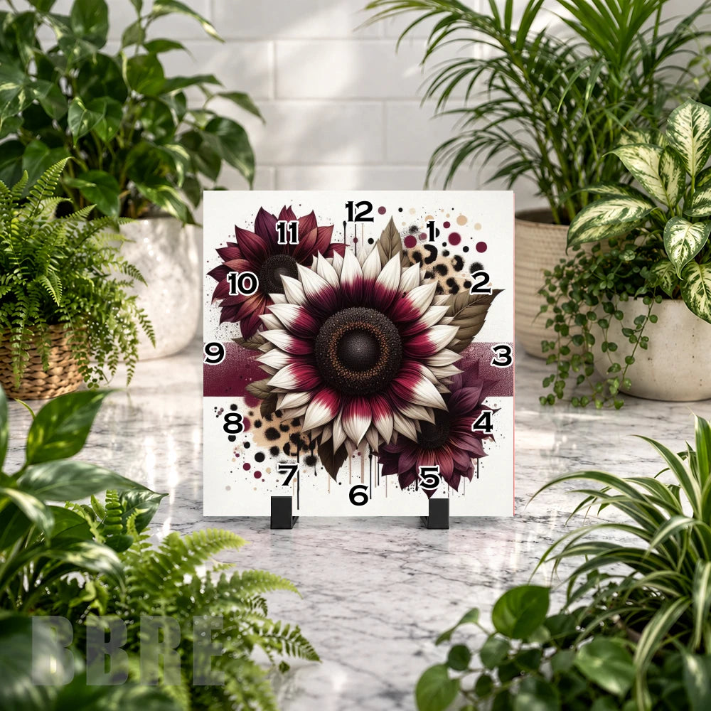 Sunflower Elegance 2 Clock Mockup