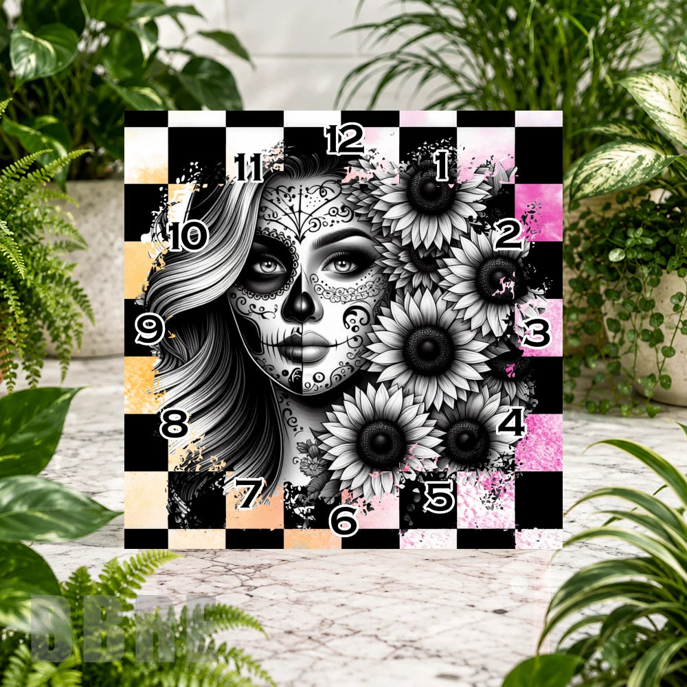 Sugar Skull Clock Sublimation Wrap