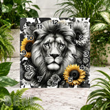 Lion Sunflowers Clock Sublimation Wrap