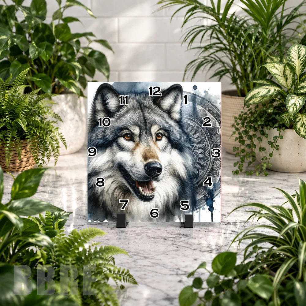 Wolf Clock Clock Mockup