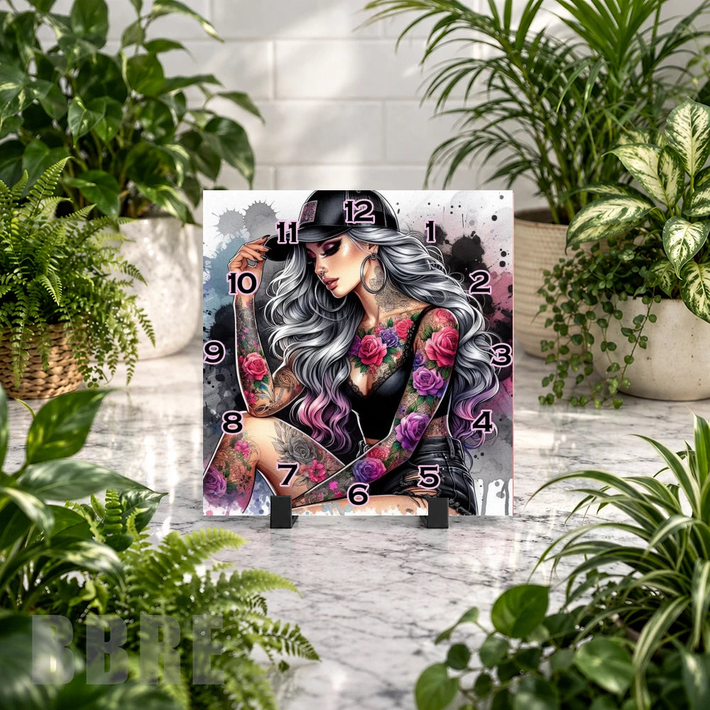 Tattooed Beauty 4 Clock Mockup