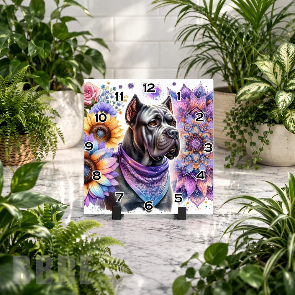 Floral Dog 2 Clock Mockup