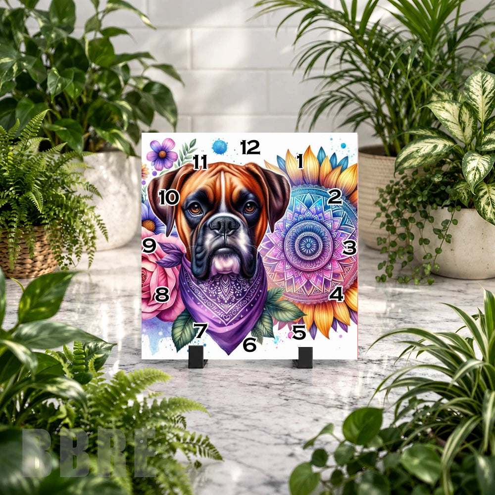 Boxer Dog Clock Mockup