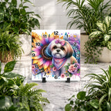 Floral Puppy 2 Clock Mockup