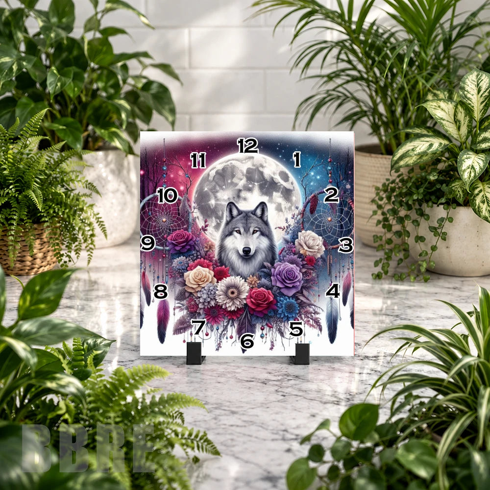 Wolf Dreamcatcher 5 Clock Mockup