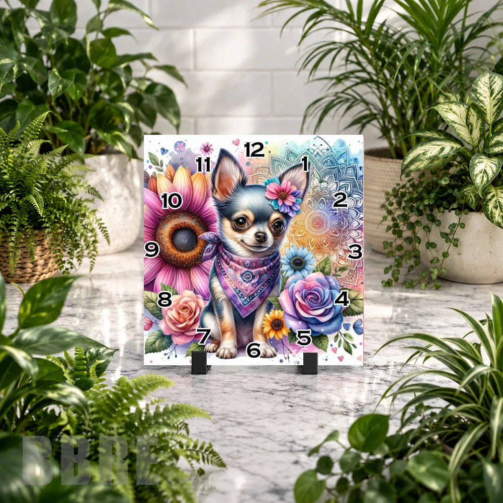 Charming Chihuahua 2 Clock Mockup
