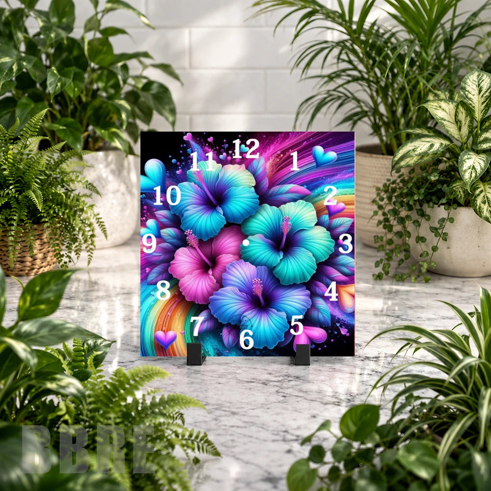 Floral Clock 9 Clock Mockup