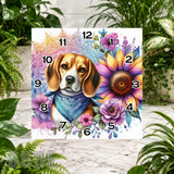 Floral Beagle Clock Sublimation Wrap