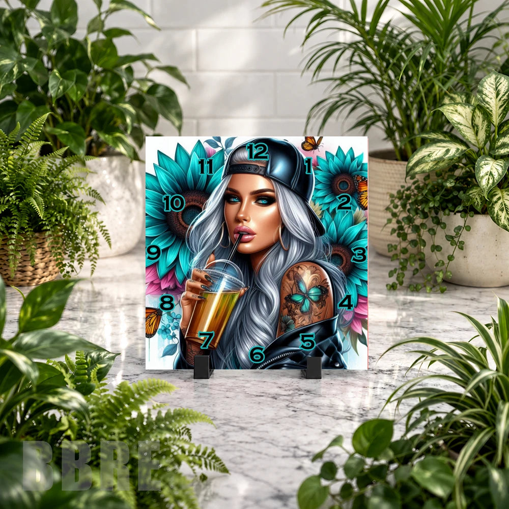 Butterfly Beauty 2 Clock Mockup