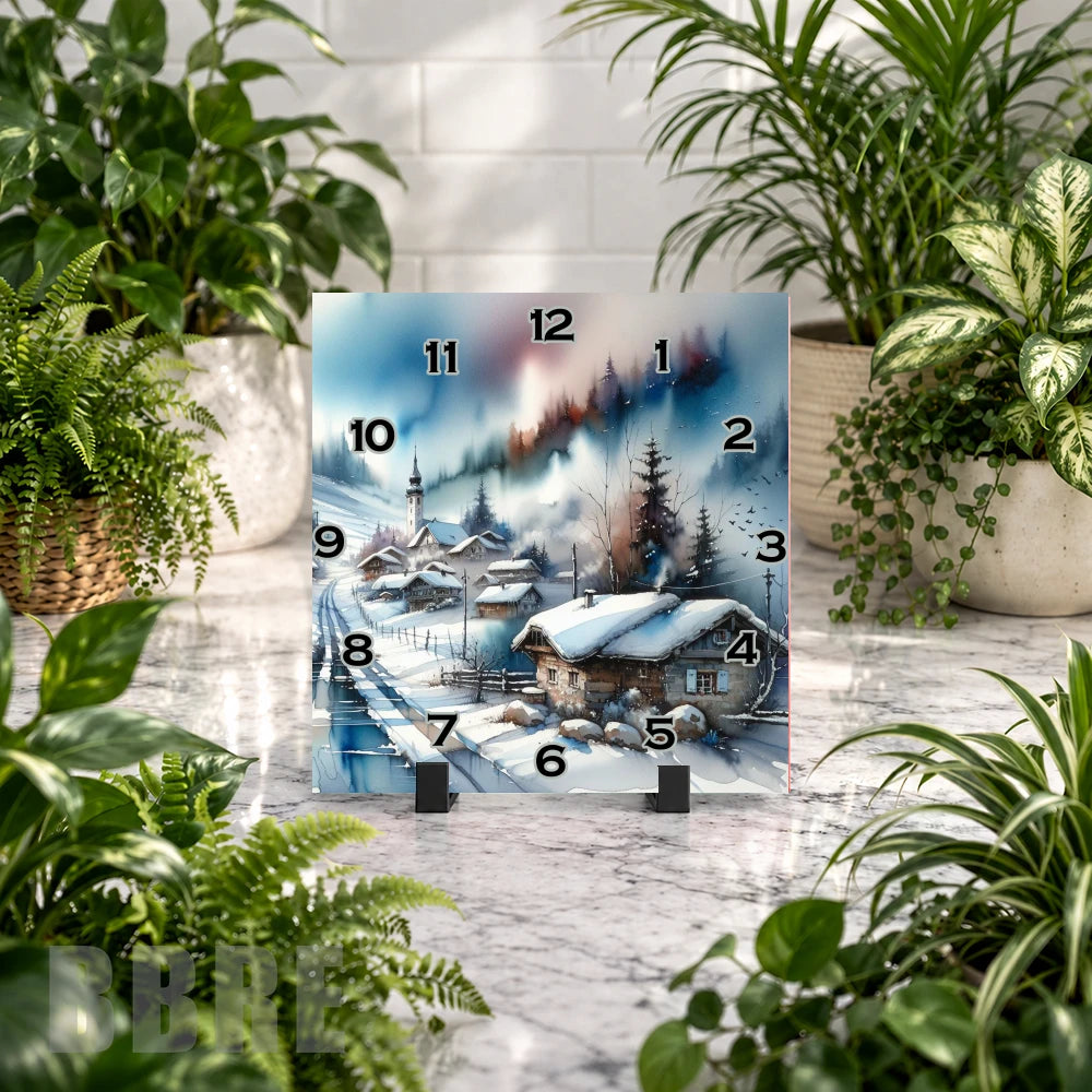Winter Village Clock Mockup