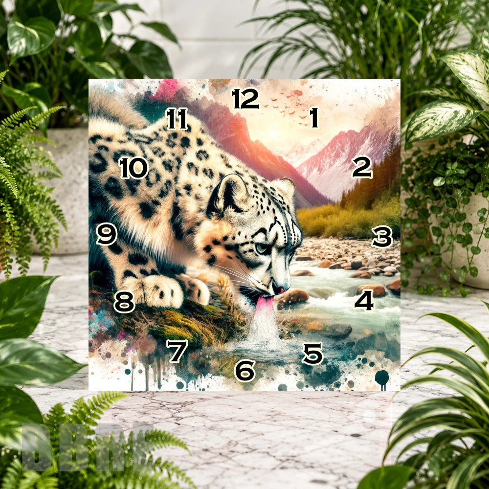 Snow Leopard Clock Sublimation Wrap