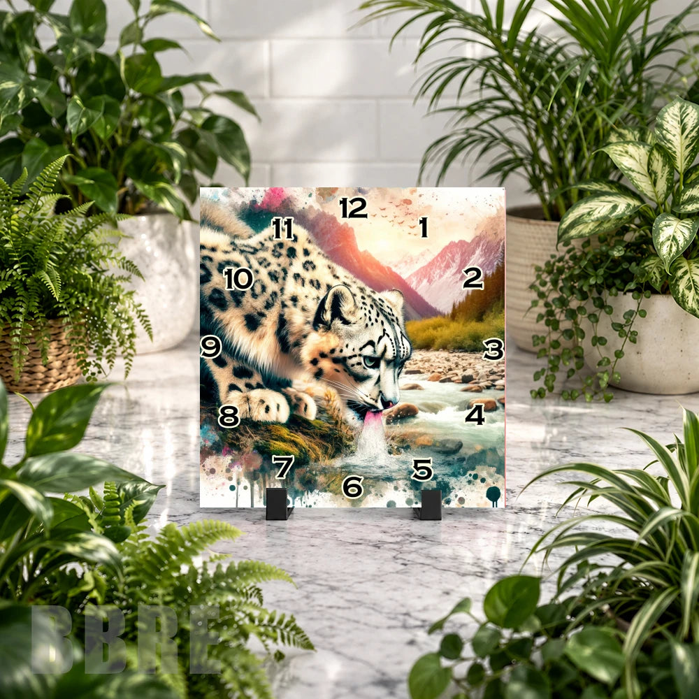 Snow Leopard Clock Mockup