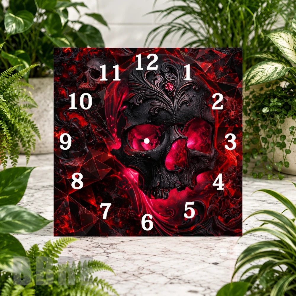 Crimson Skull 2 Clock Sublimation Wrap