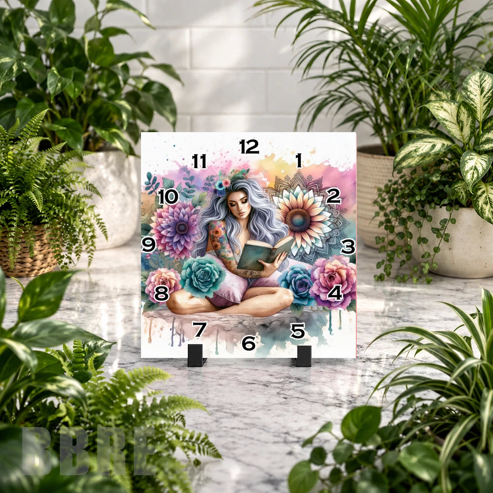 Floral Dreamer Clock Mockup