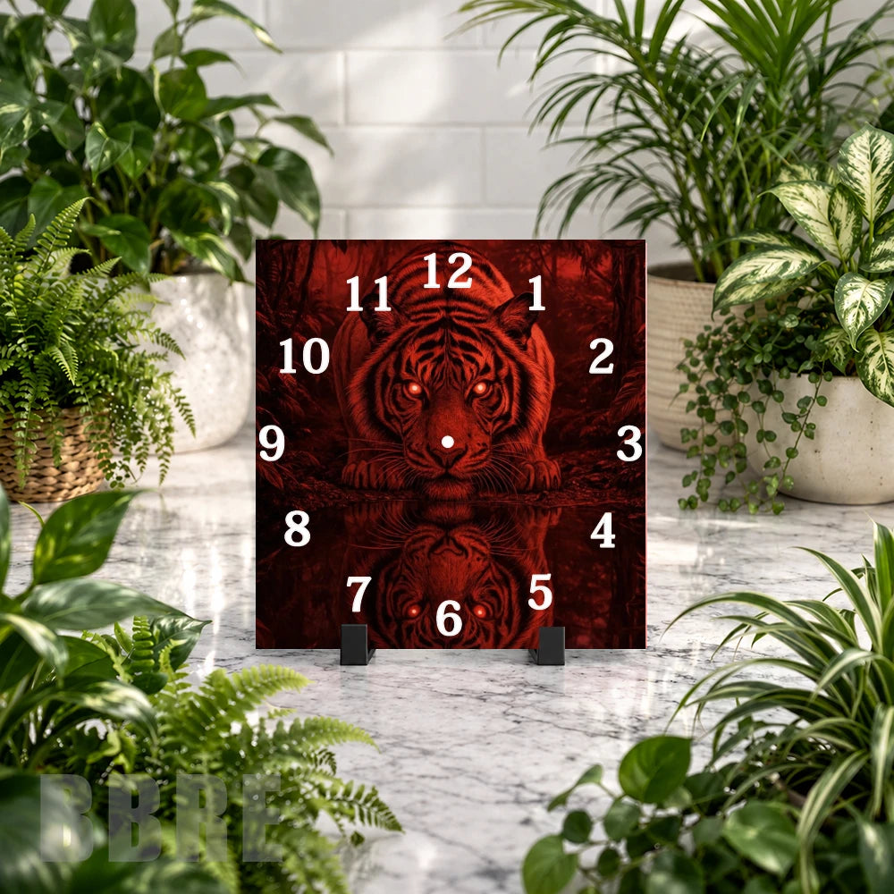 Tiger Reflection Clock Mockup