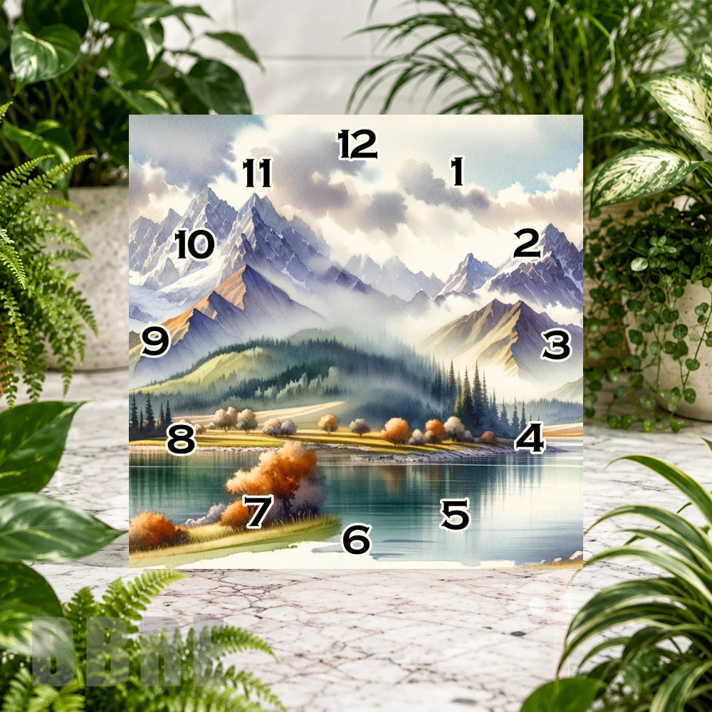 Mountain Lake Clock Sublimation Wrap
