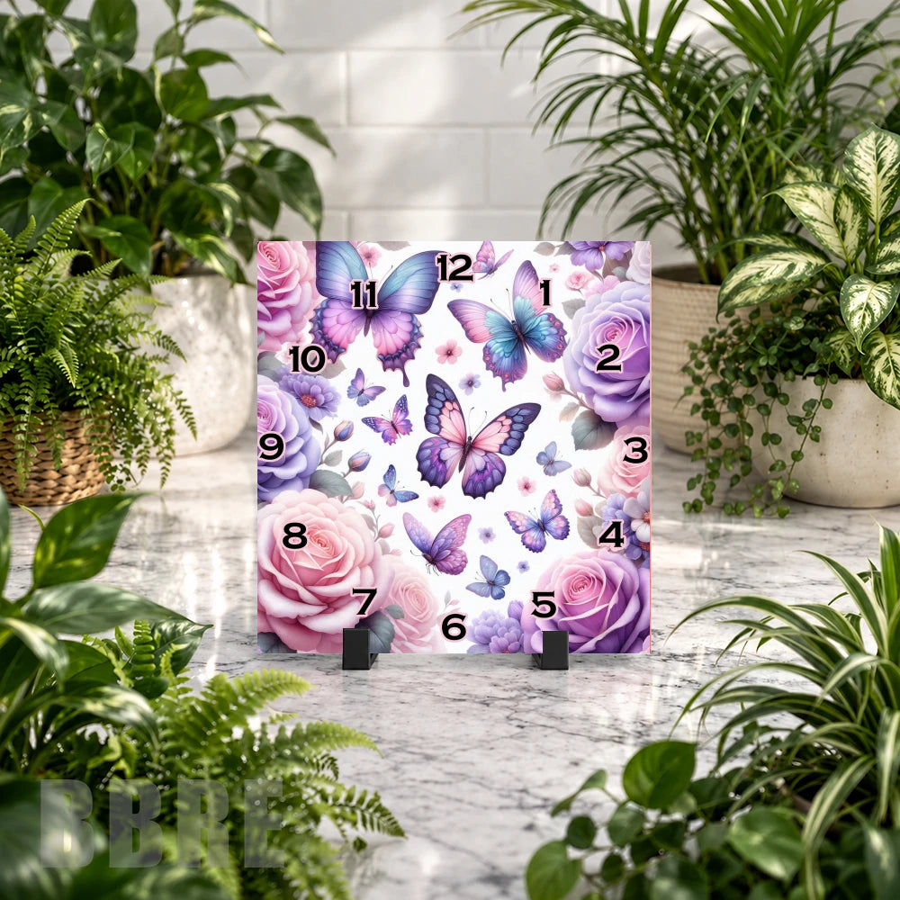 Butterfly Blossom 10 Clock Mockup