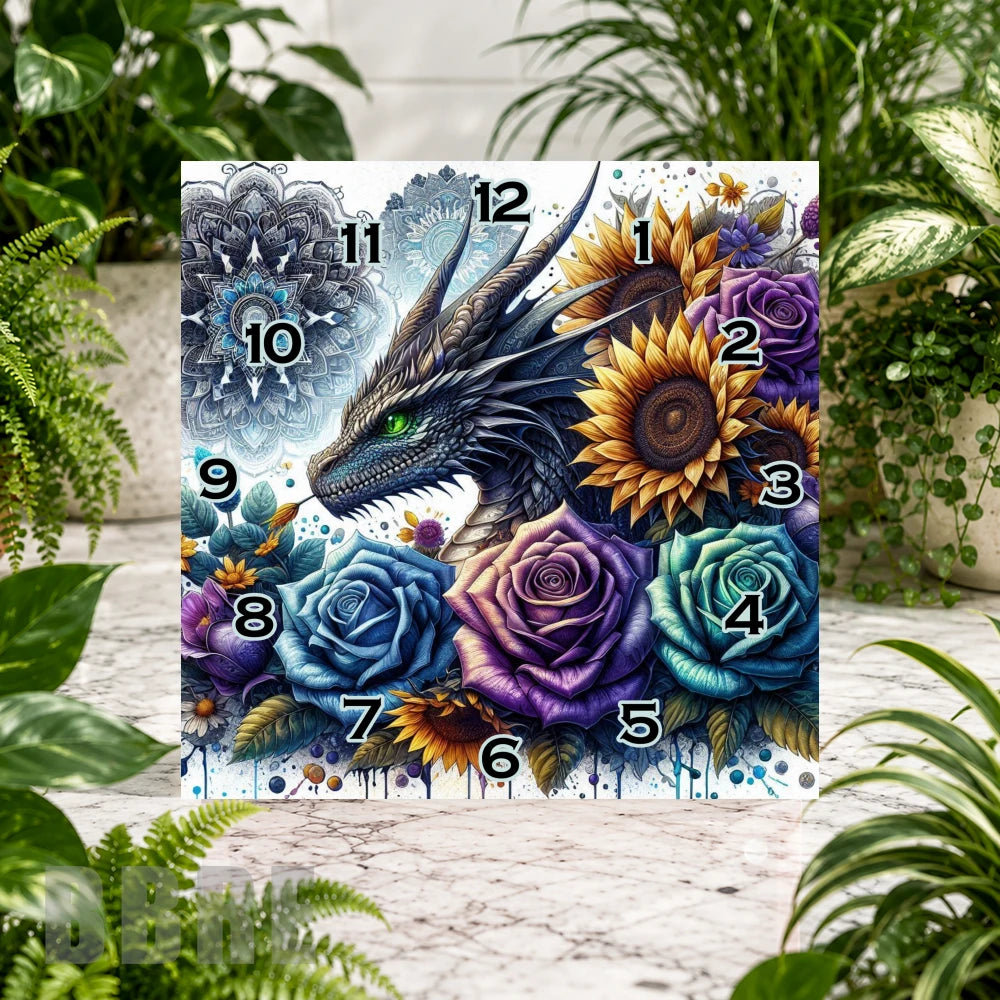 Dragon Floral Clock Sublimation Wrap