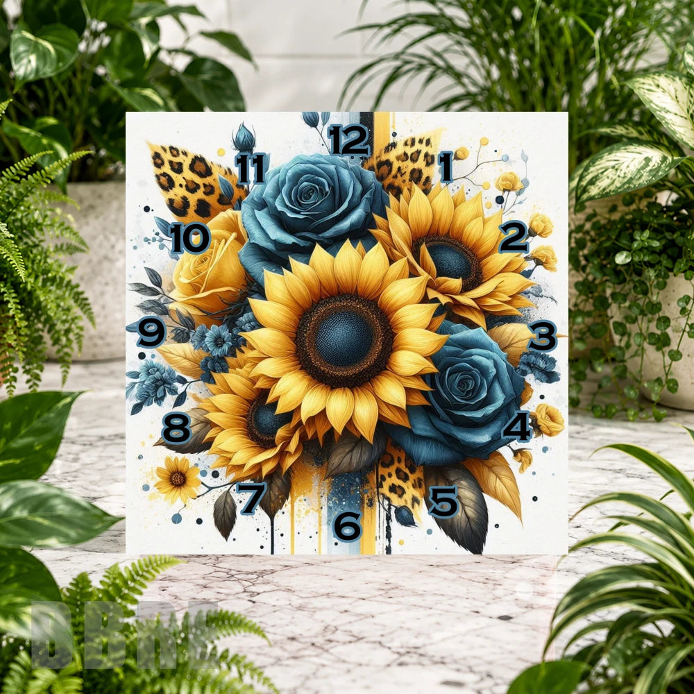 Sunflower Elegance 3 Clock Sublimation Wrap