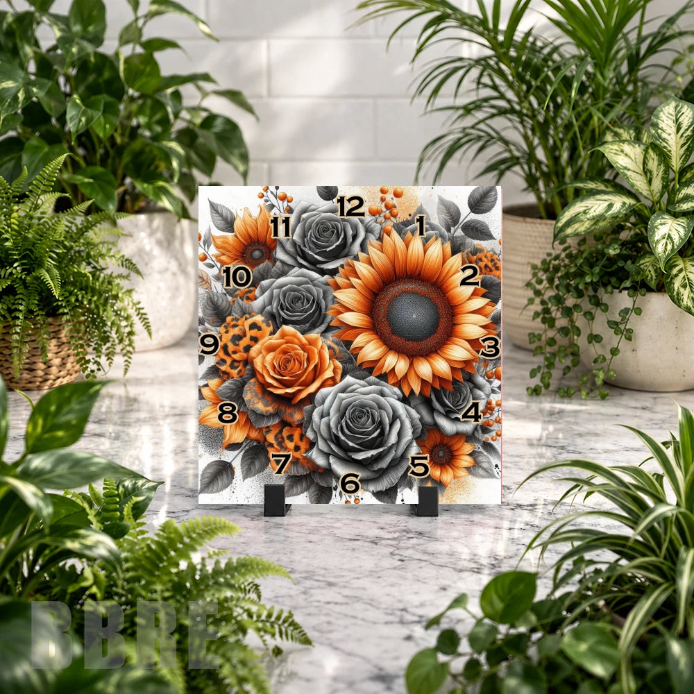 Floral Clock 13 Clock Mockup