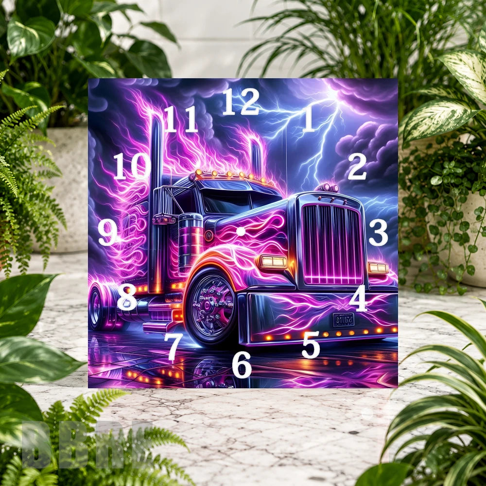 Electric Truck 2 Clock Sublimation Wrap