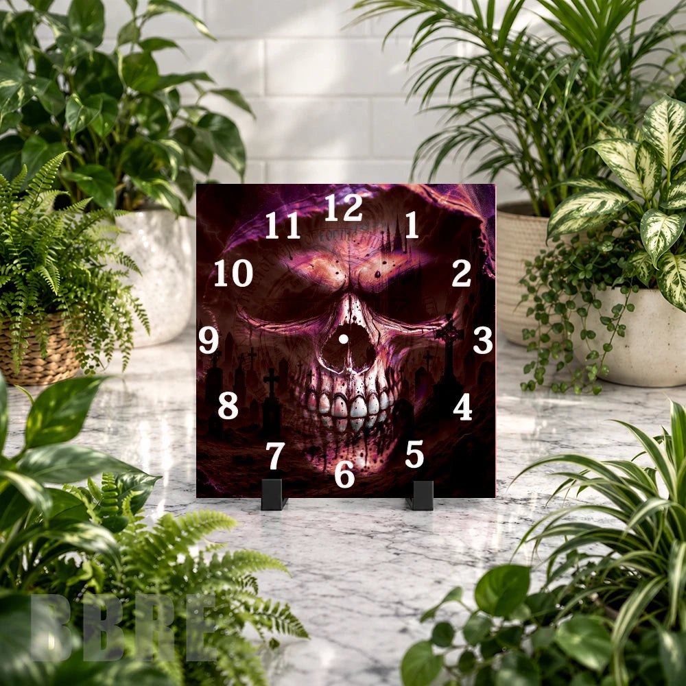 Gothic Skull 2 Clock Mockup