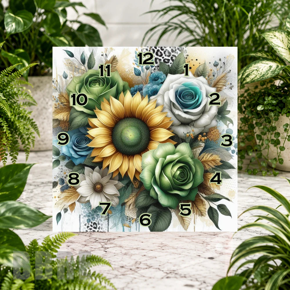 Floral Clock 11 Clock Sublimation Wrap
