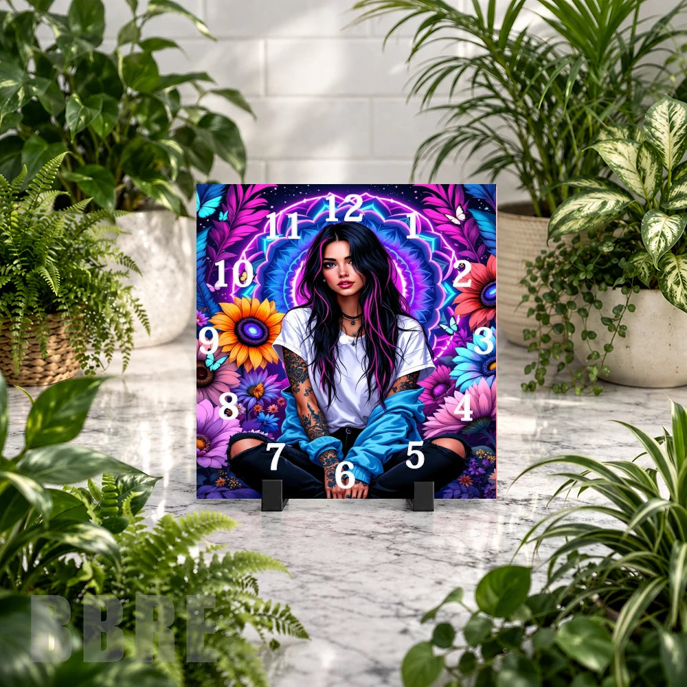 Floral Dreamer 2 Clock Mockup