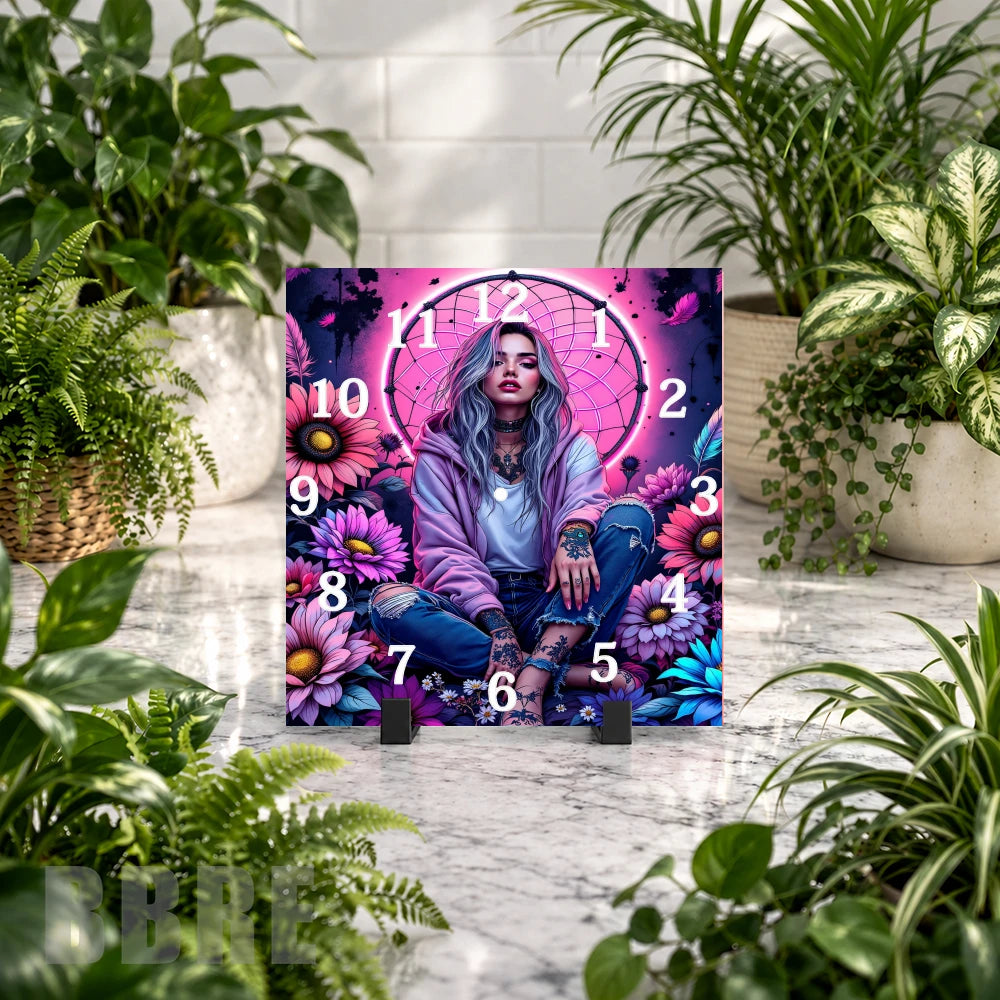 Floral Dreamer 3 Clock Mockup