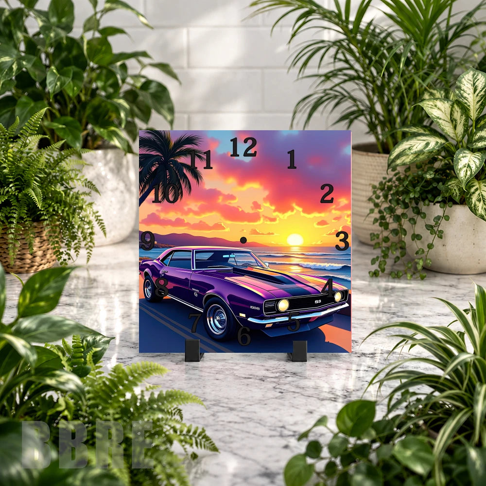 Sunset Camaro Clock Mockup