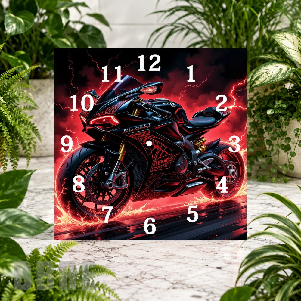 Racing Motorcycle 3 Clock Sublimation Wrap