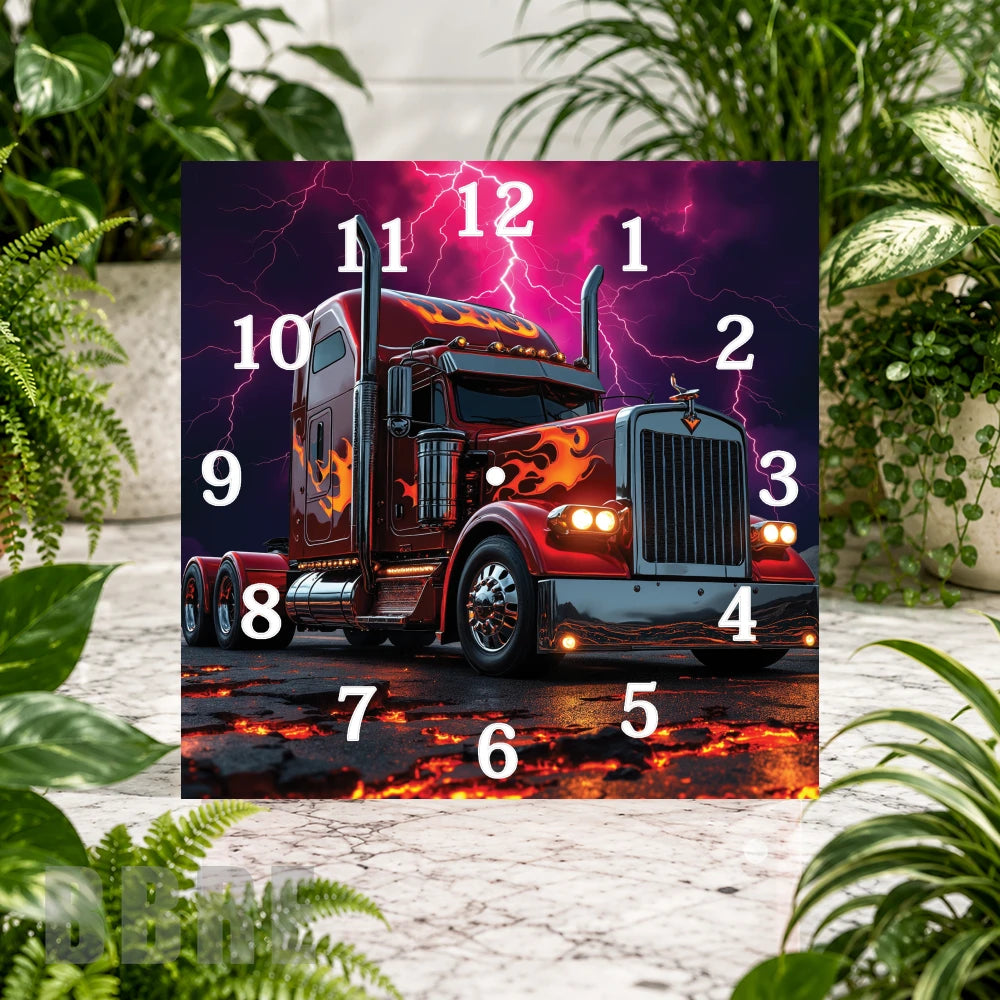 Flame Truck Clock Sublimation Wrap