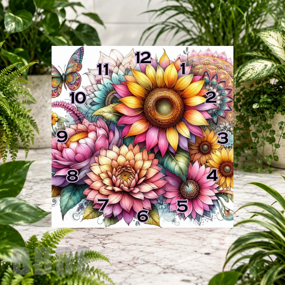 Floral Fantasy 2 Clock Sublimation Wrap