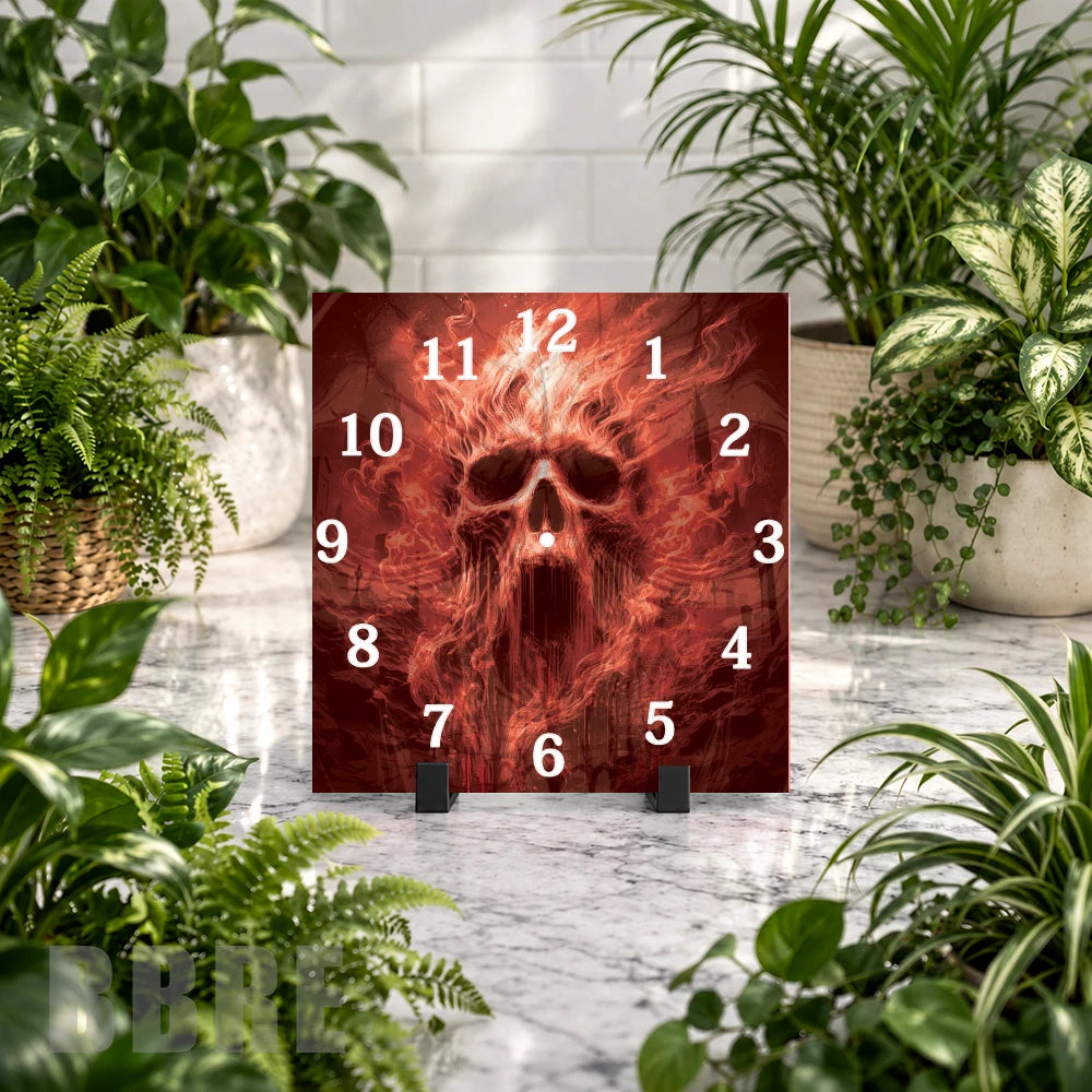 Flaming Skull 2 Clock Mockup
