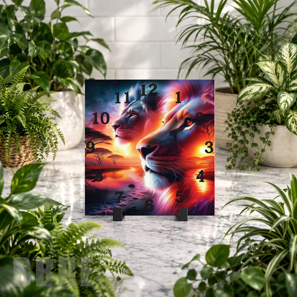 Majestic Lions Clock Mockup