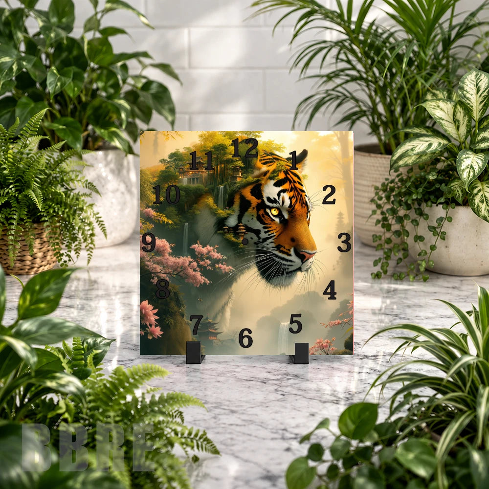 Tiger Landscape 3 Clock Mockup