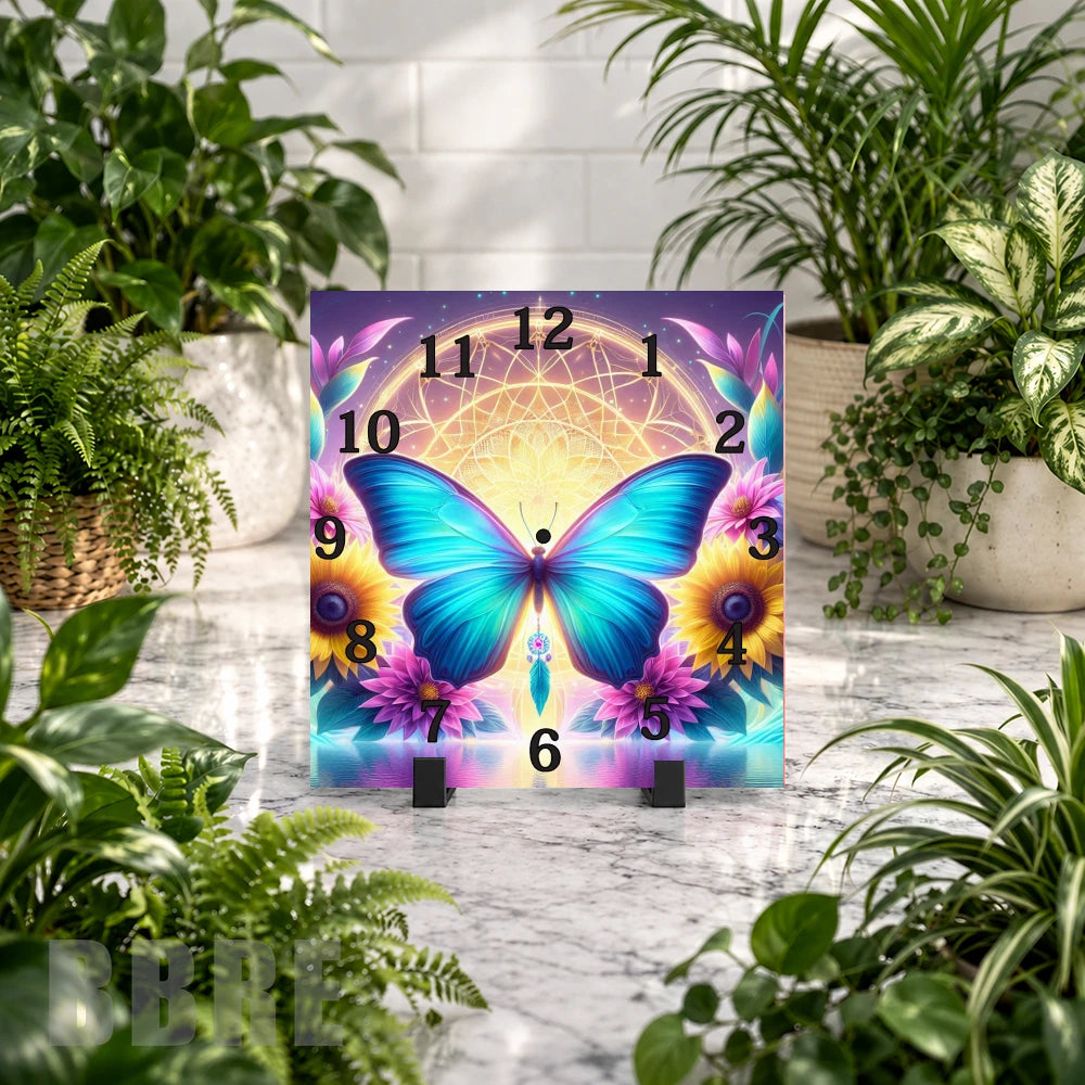 Butterfly Bloom 10 Clock Mockup