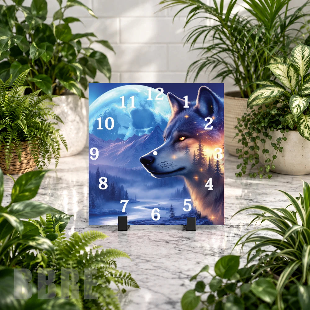 Wolf Moon 3 Clock Mockup
