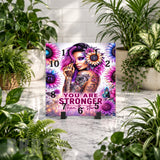 Floral Strength Clock Mockup